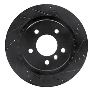 BMW Z3 Brake Rotor (1) - Rear - R1 Concepts - Drilled & Slotted - Black - `95-`02